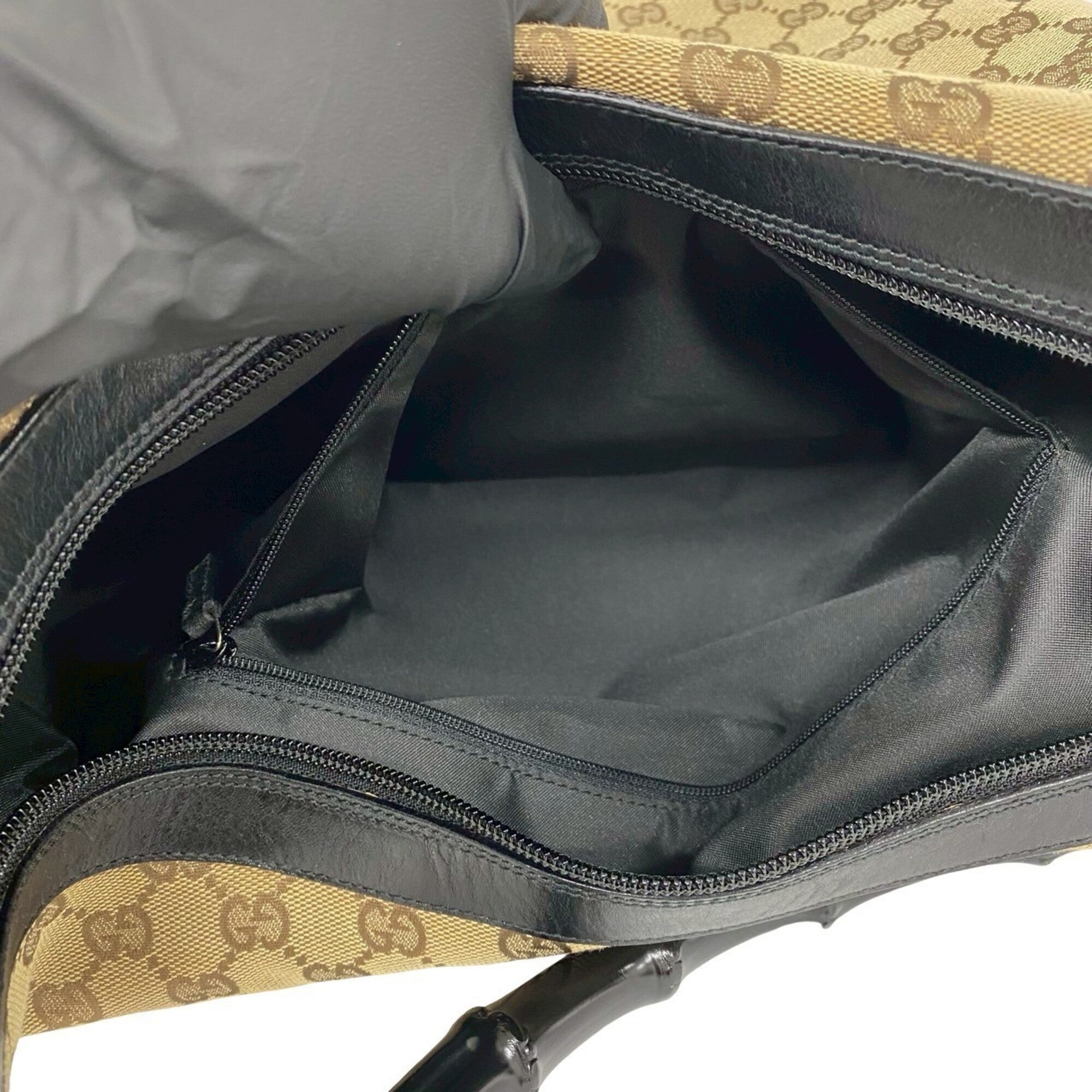 Gucci Brown Canvas Leather Handbag Shoulder Bag Tote Bag (Pre-Owned)