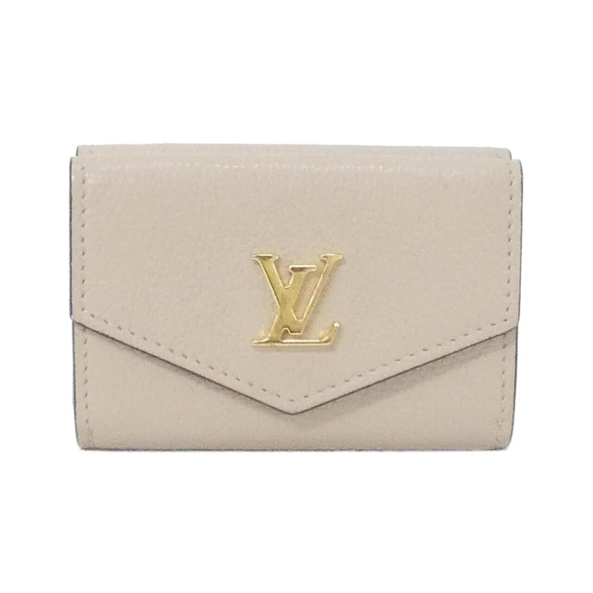 Louis Vuitton Grayish Leather Wallet (Tri-Fold)