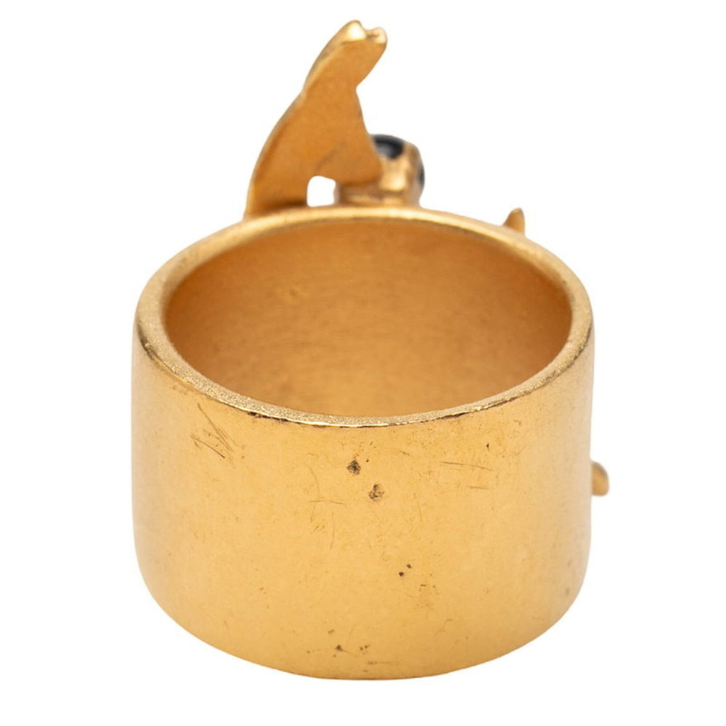 Chanel Gold Gold Plating Band Ring