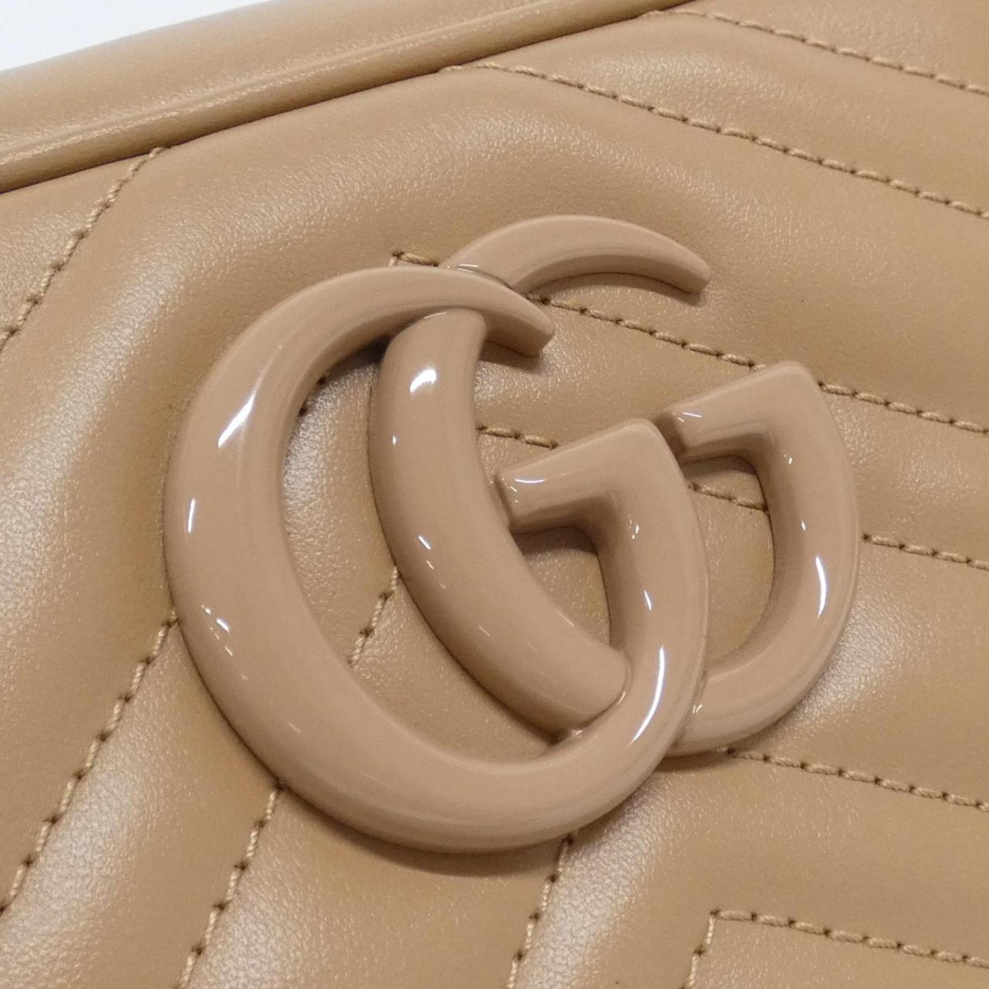 Gucci Beige Quilting Leather Shoulder Bag (Pre-Owned)