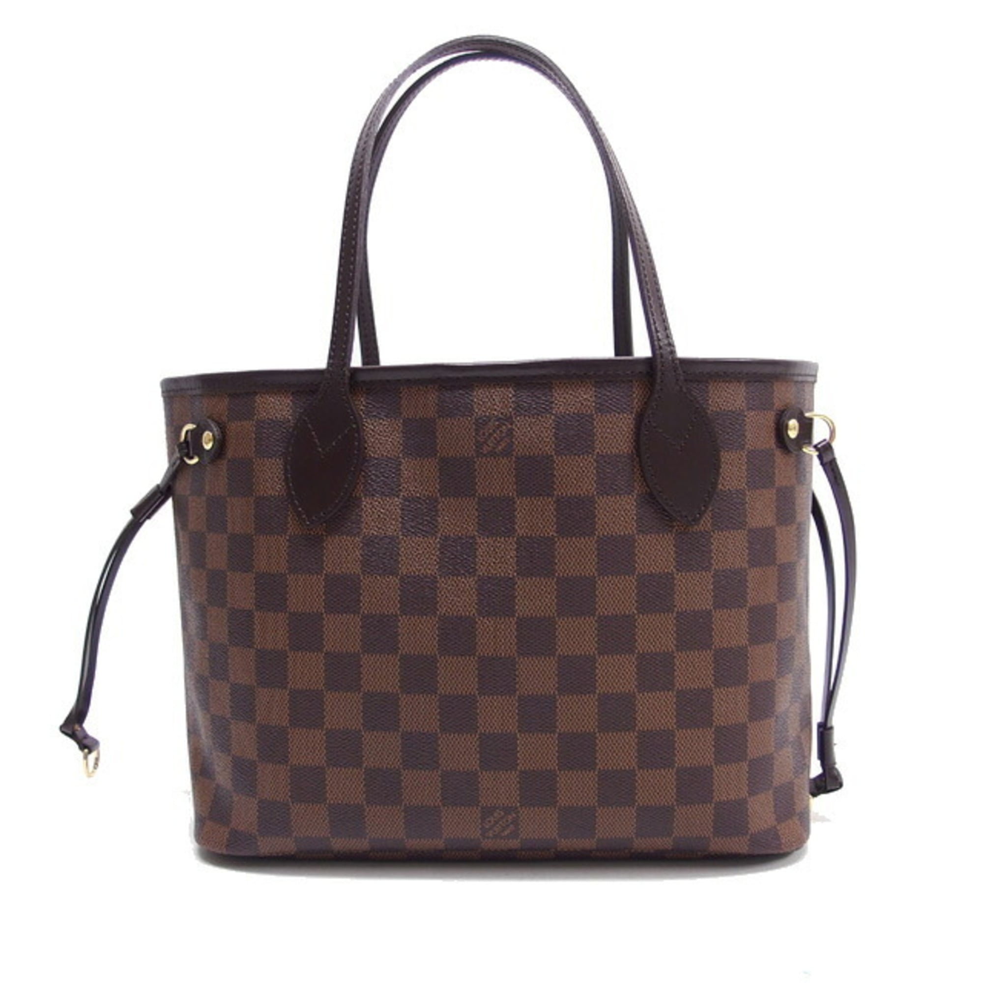 Louis Vuitton Brown Damier Canvas Leather Handbag Tote Bag
