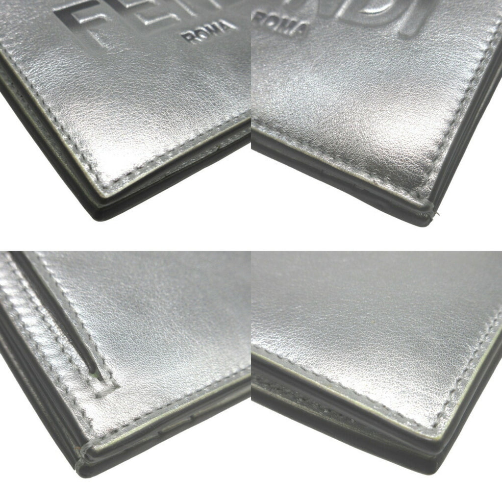 Fendi Silver Leather Wallet (Bi-Fold)
