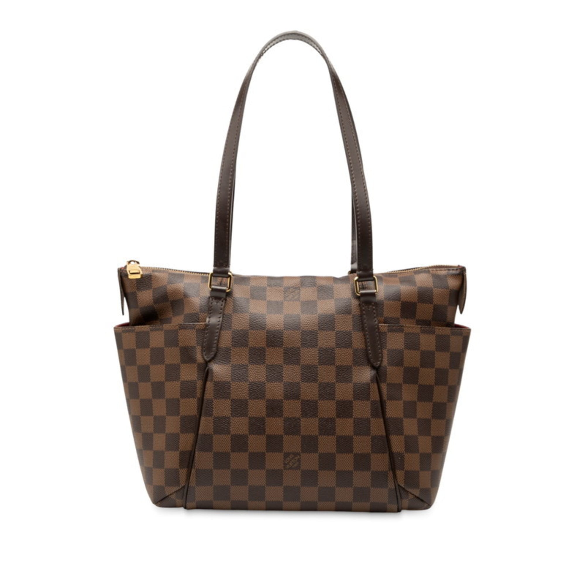 Louis Vuitton Brown Pvc Leather Shoulder Bag Tote Bag