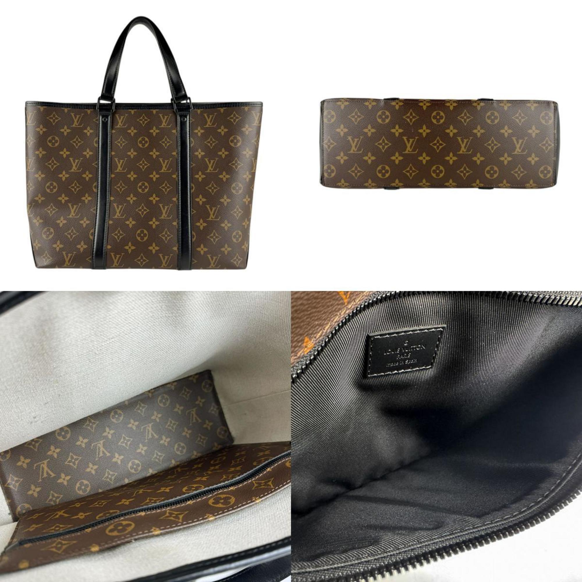 Louis Vuitton Black Brown Monogram Leather Handbag Shoulder Bag