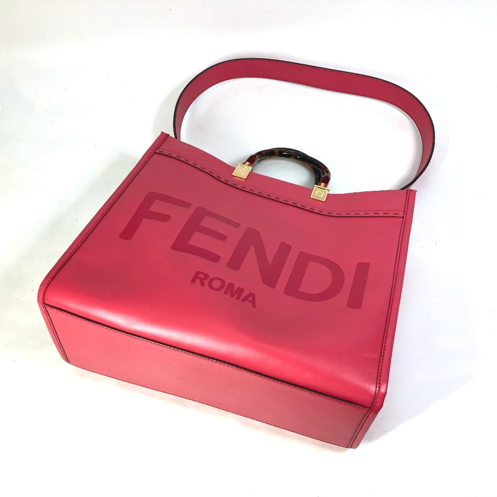 Fendi Pink Leather Tote Bag