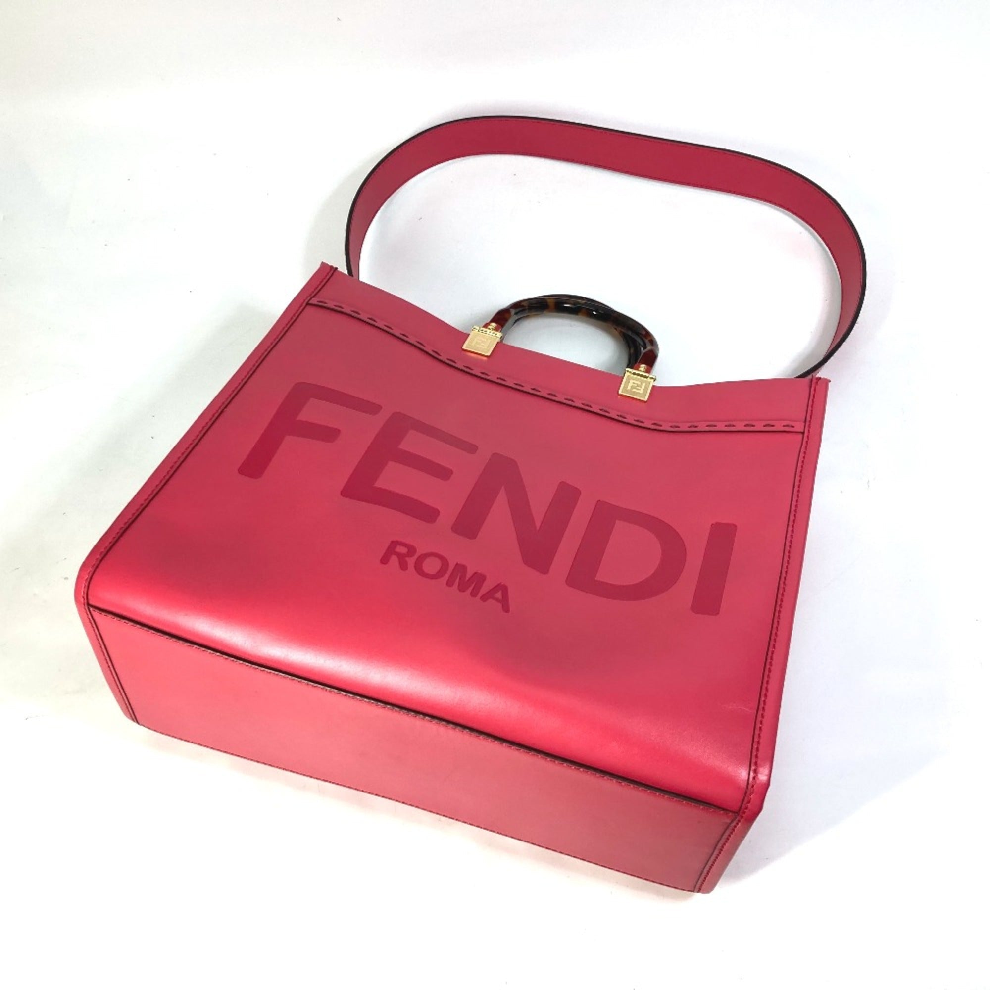 Fendi Pink Leather Tote Bag