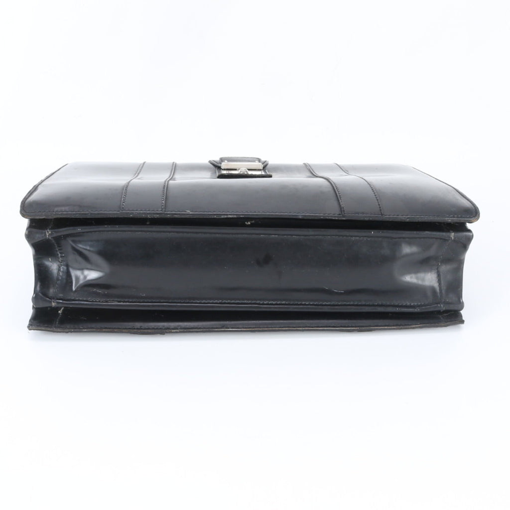 Gucci Black Leather Briefcase Handbag (Pre-Owned)
