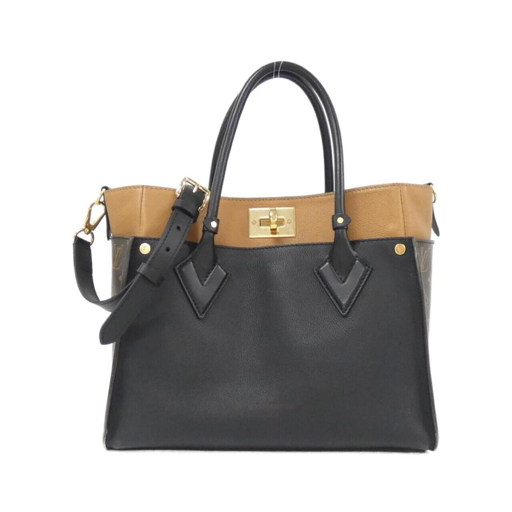 Louis Vuitton Black Leather Coated Canvas Handbag