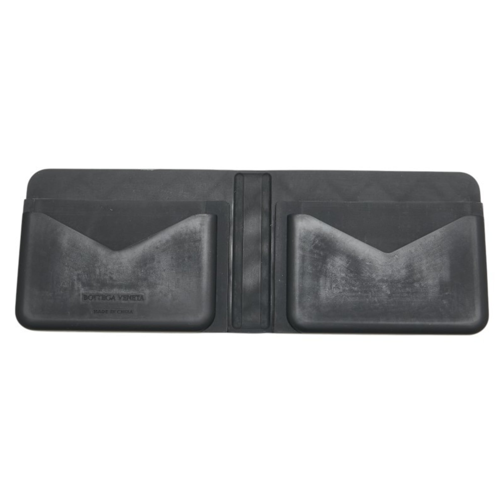 Bottega Veneta Black Rubber Bill Wallet (Bi-Fold)