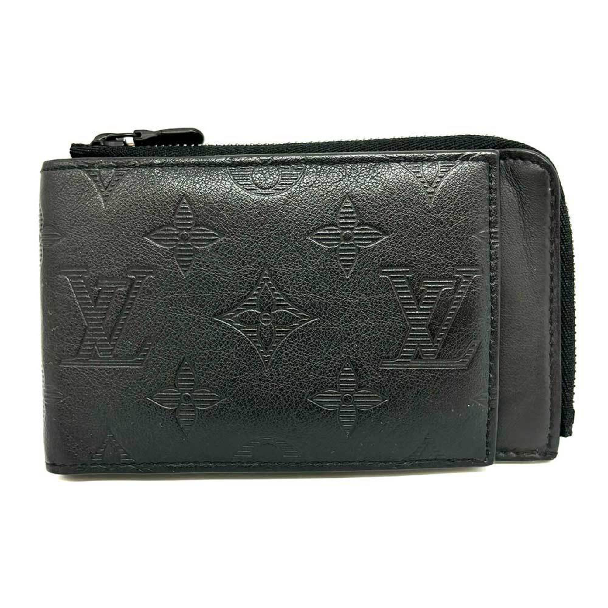 Louis Vuitton Black Monogram Shadow Leather Coin Purse/Coin Case