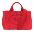 Prada Red Color Canvas Handbag