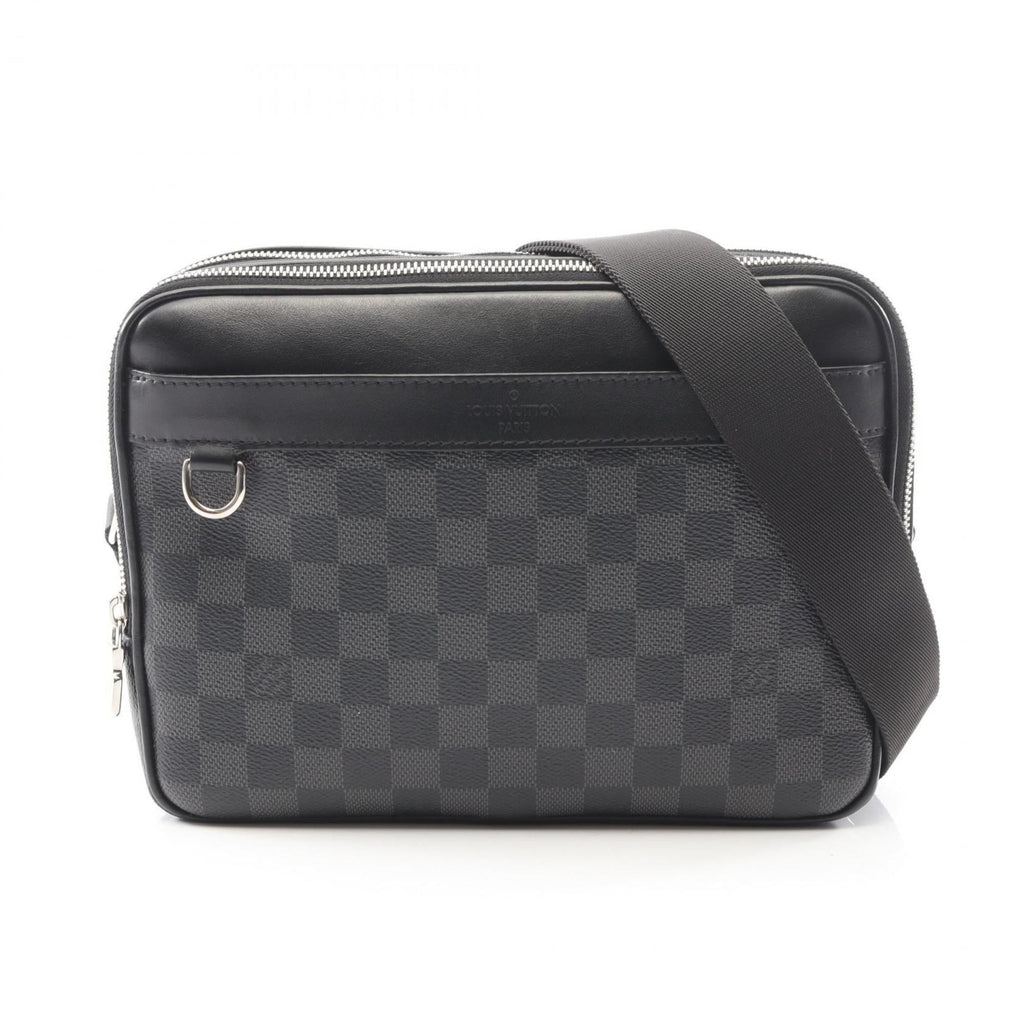 Louis Vuitton Black Damier Graphite Coated Canvas Leather Handbag Shoulder Bag