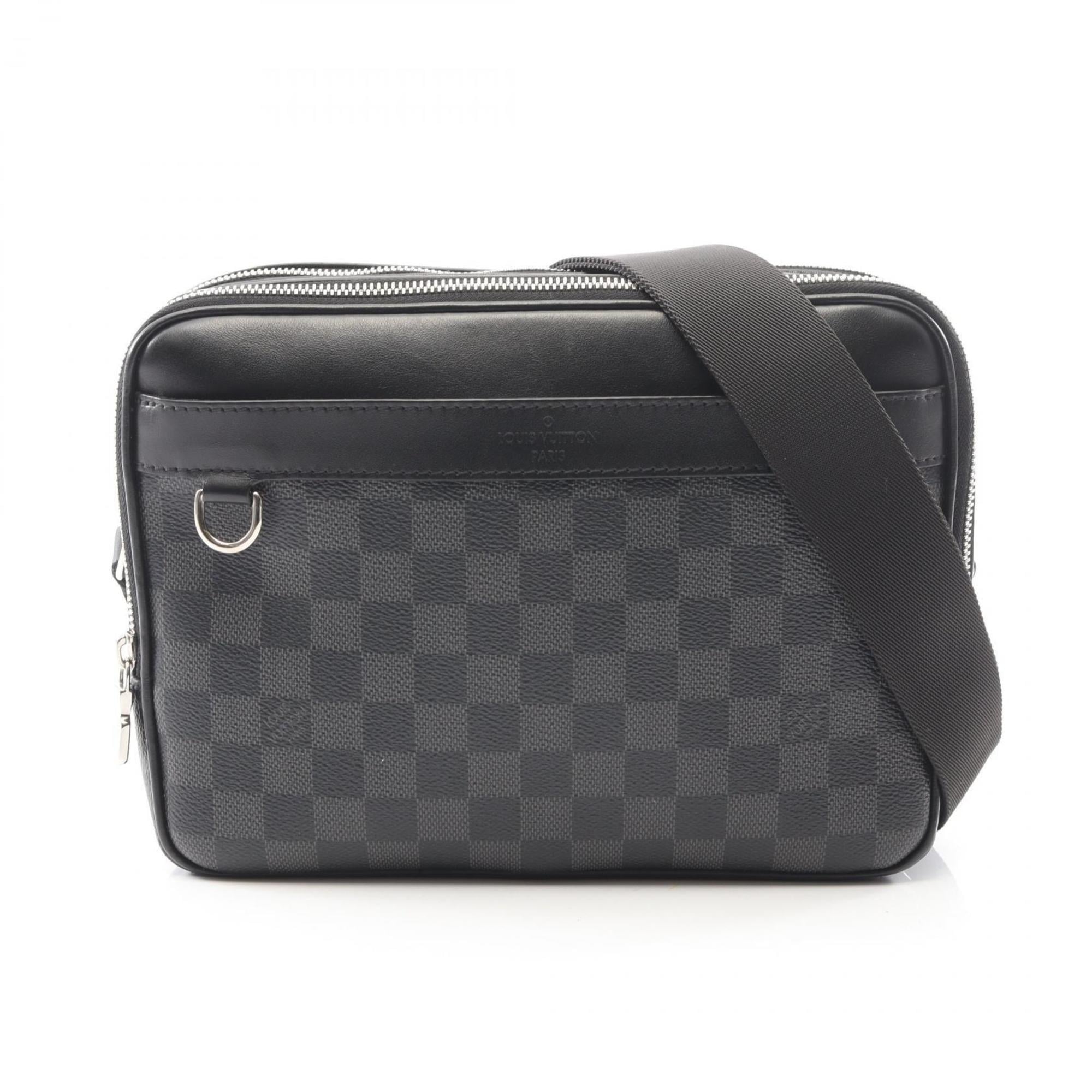 Louis Vuitton Black Damier Graphite Coated Canvas Leather Handbag Shoulder Bag