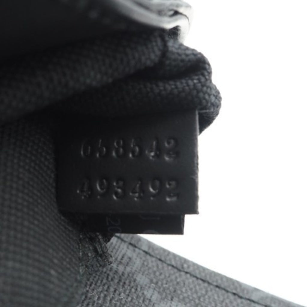 Gucci Black Gray Coated Canvas Messenger Bag Shoulder Bag (Pre-Owned)