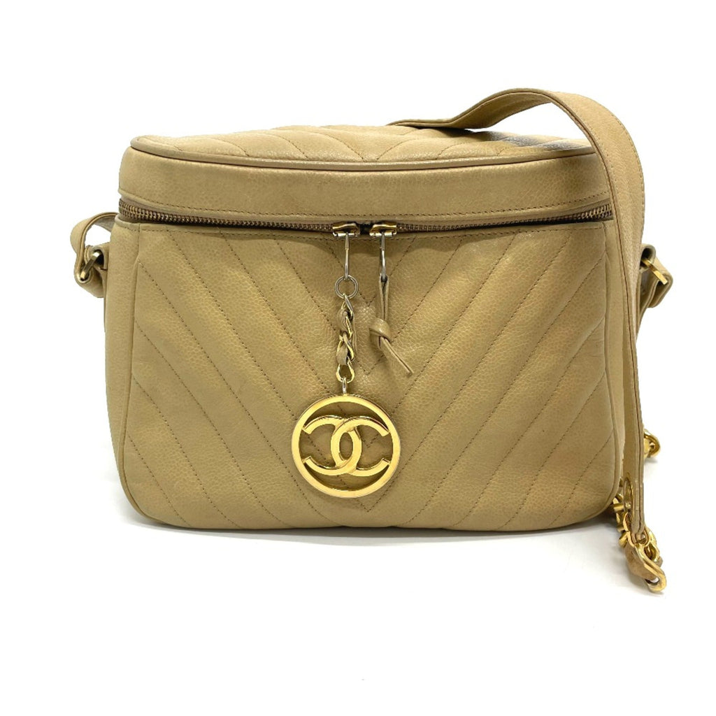 Chanel Beige Leather Shoulder Bag