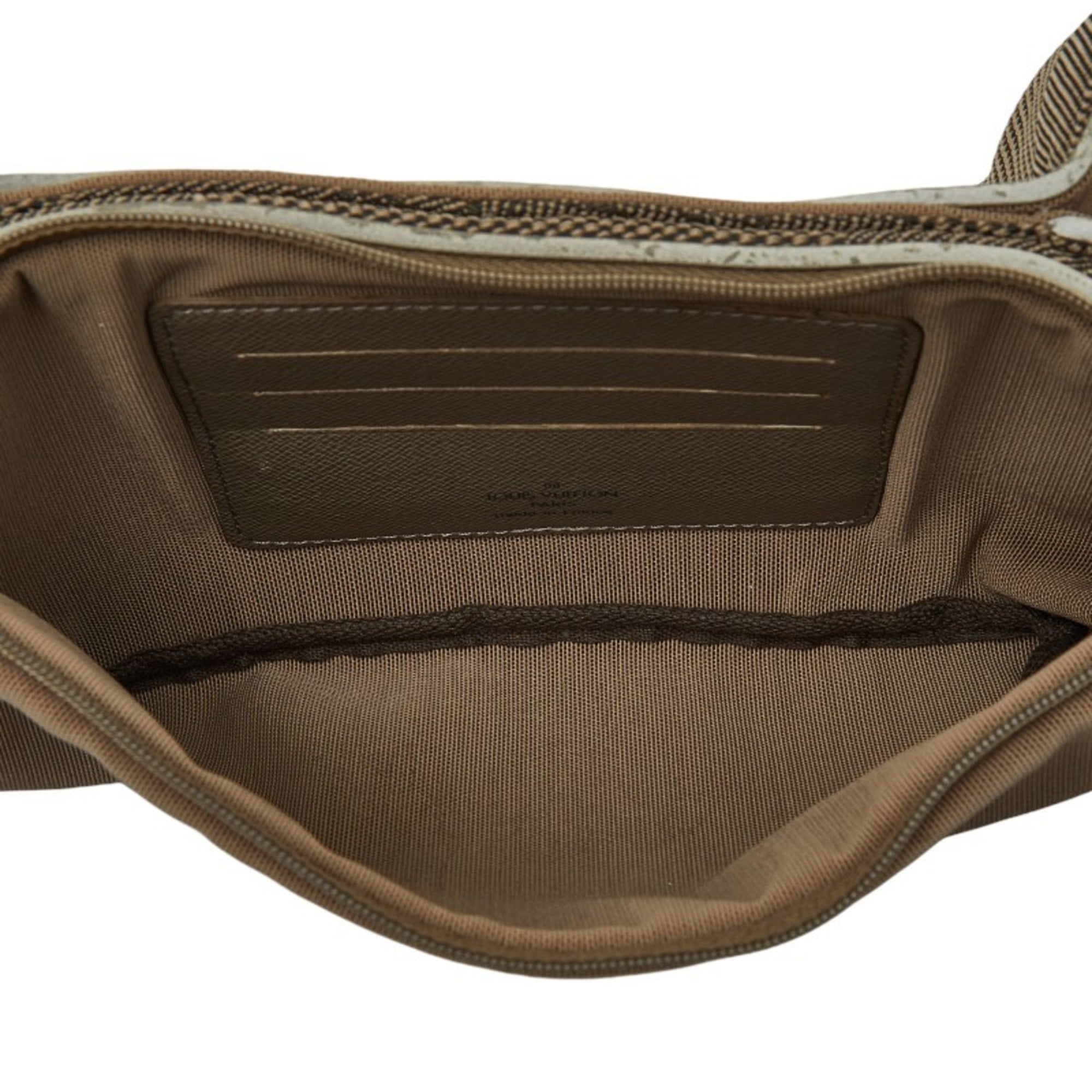 Louis Vuitton Beige Brown Canvas Leather Sling Bag