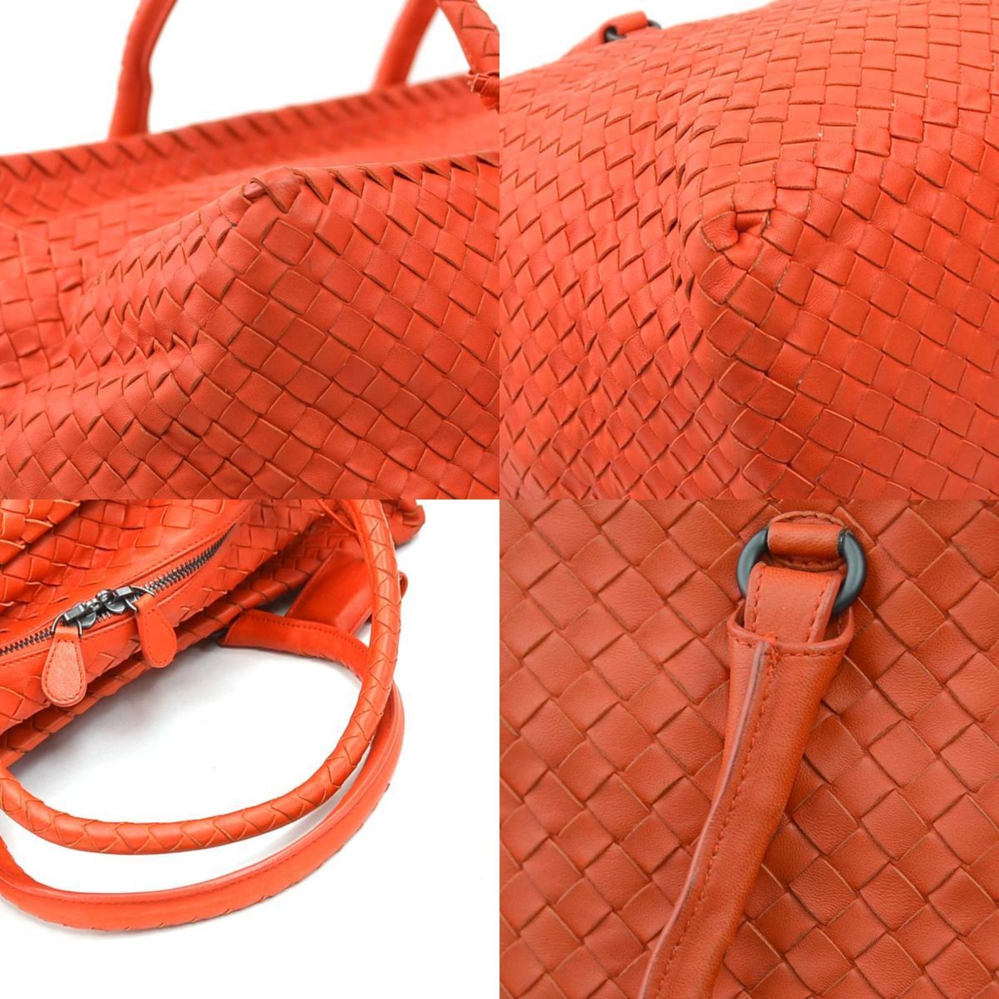 Bottega Veneta Orange Red Leather Handbag