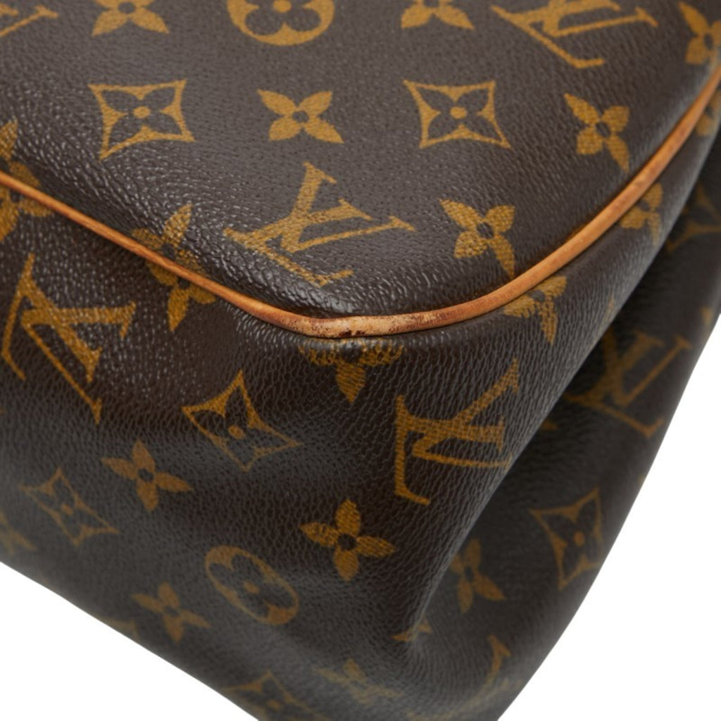 Louis Vuitton Brown Pvc Leather Shoulder Bag Tote Bag