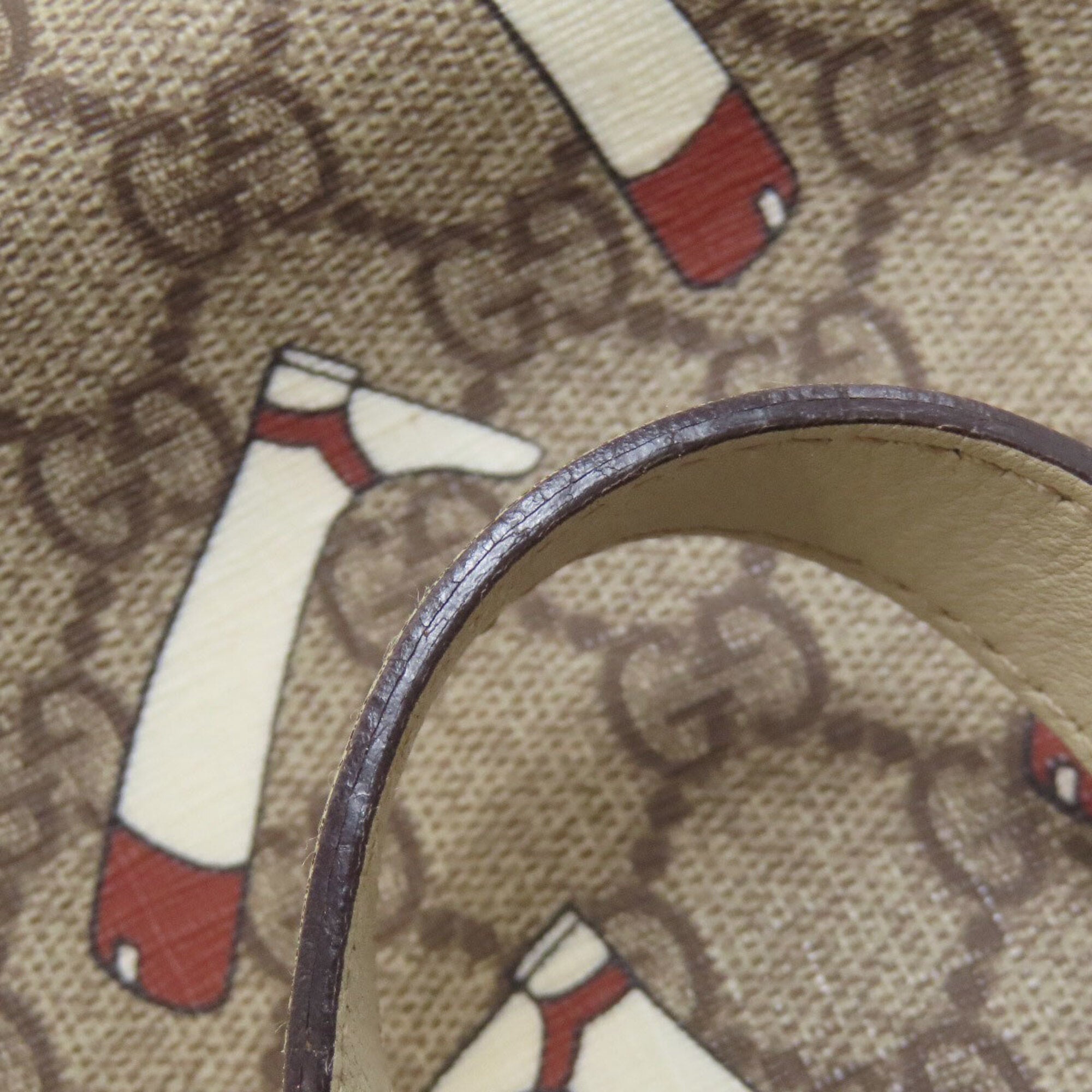Gucci Brown White Pvc Handbag (Pre-Owned)