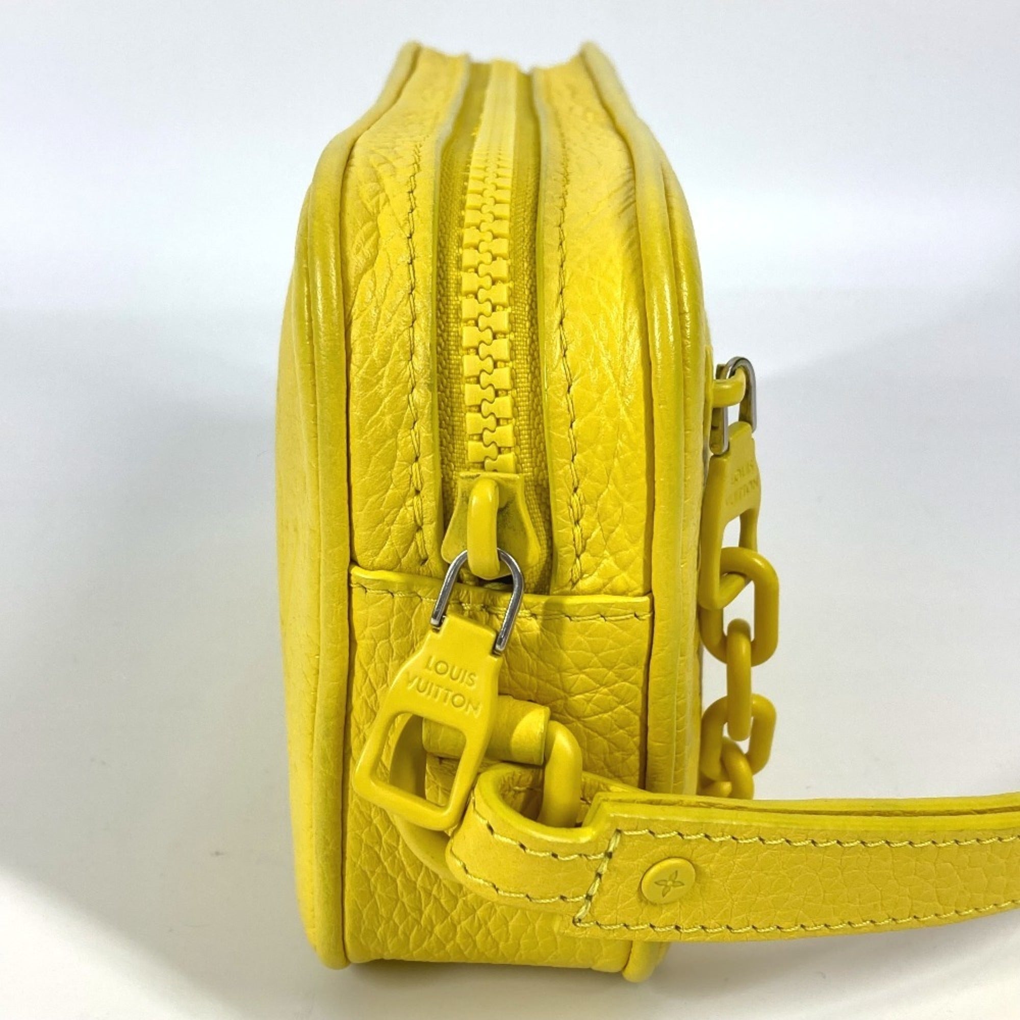 Louis Vuitton Yellow Leather Clutch Bag