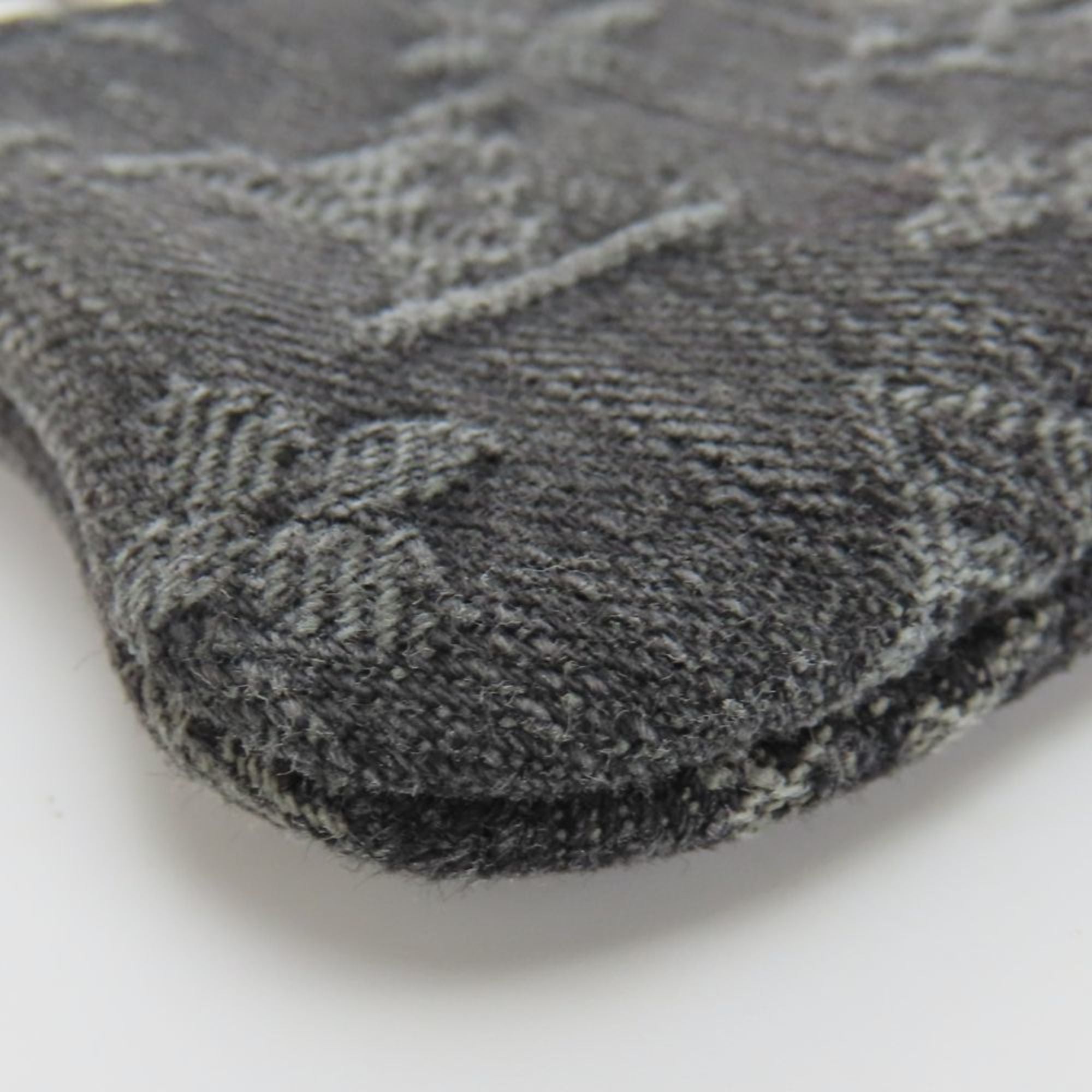 Louis Vuitton Black Gray Monogram Denim Coin Purse/Coin Case