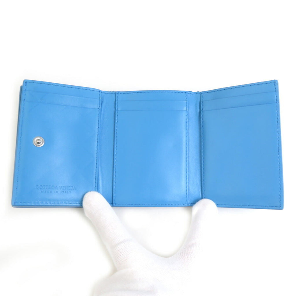 Bottega Veneta Blue Leather Wallet (Tri-Fold)