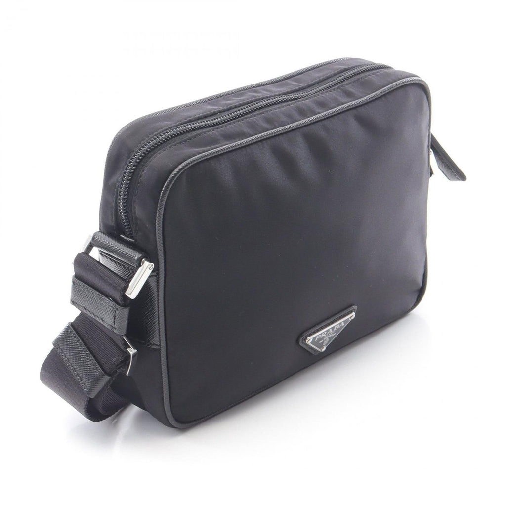 Prada Black Nylon Leather Shoulder Bag