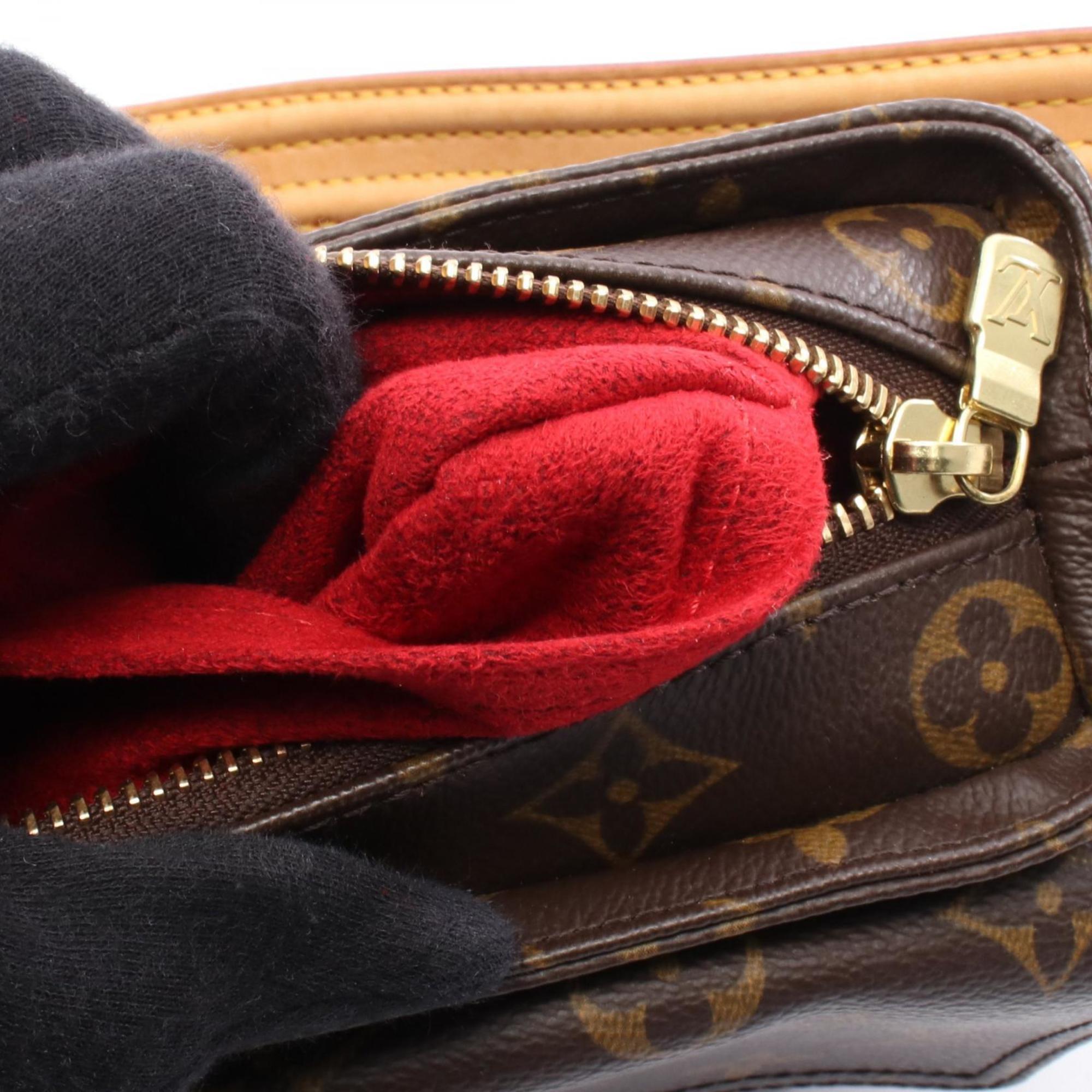Louis Vuitton Brown Coated Canvas Leather Shoulder Bag