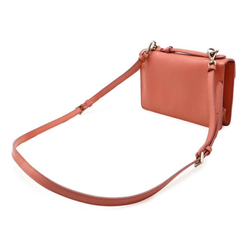 Prada Saffiano Begonia Pink Leather Handbag Pochette Shoulder Bag