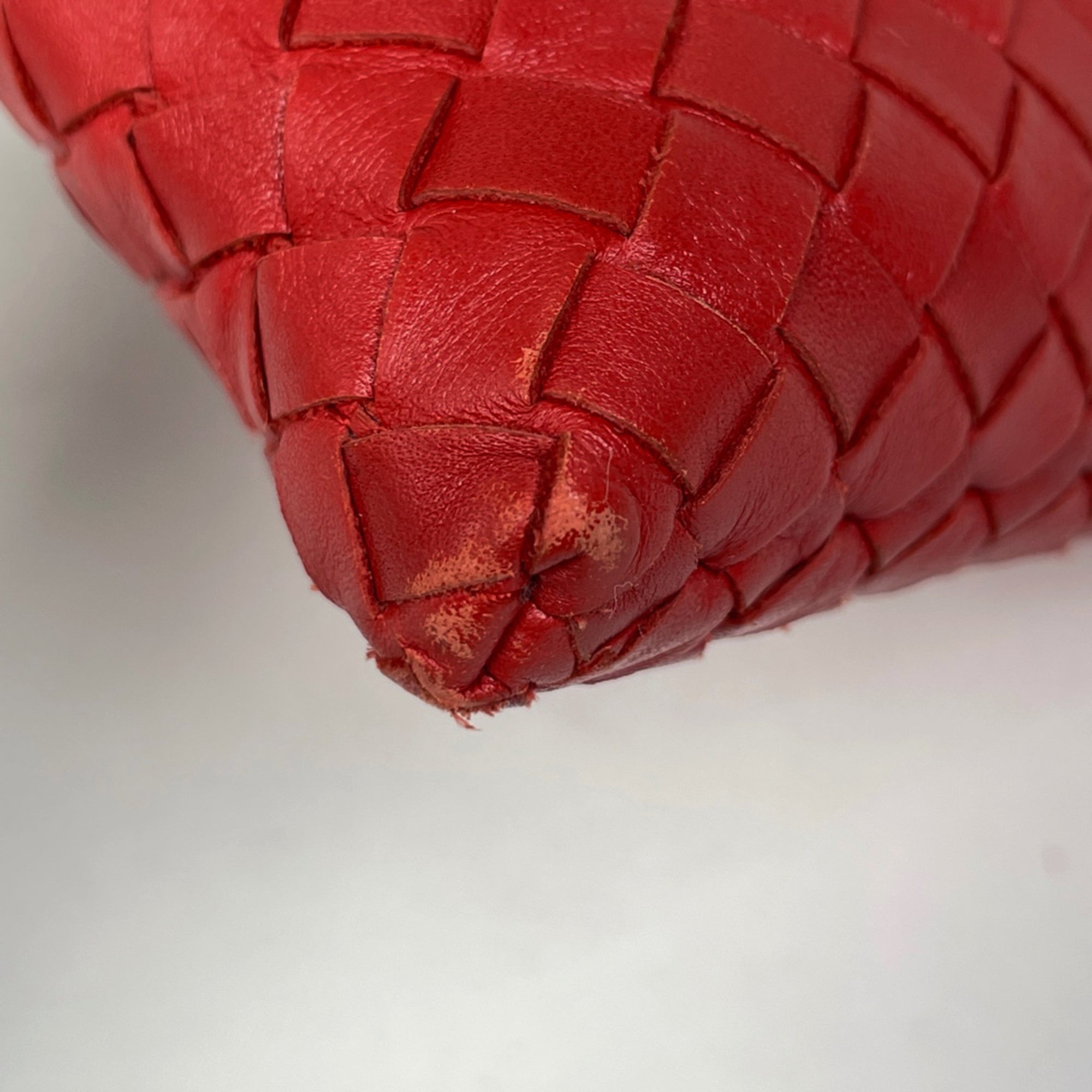 Bottega Veneta Red Color Leather Shoulder Bag