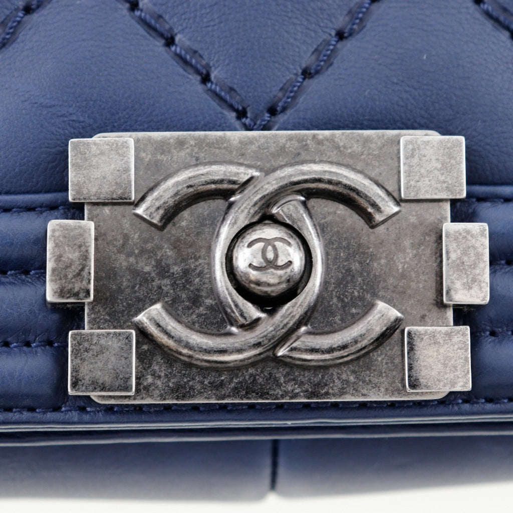 Chanel Navy Leather Shoulder Bag