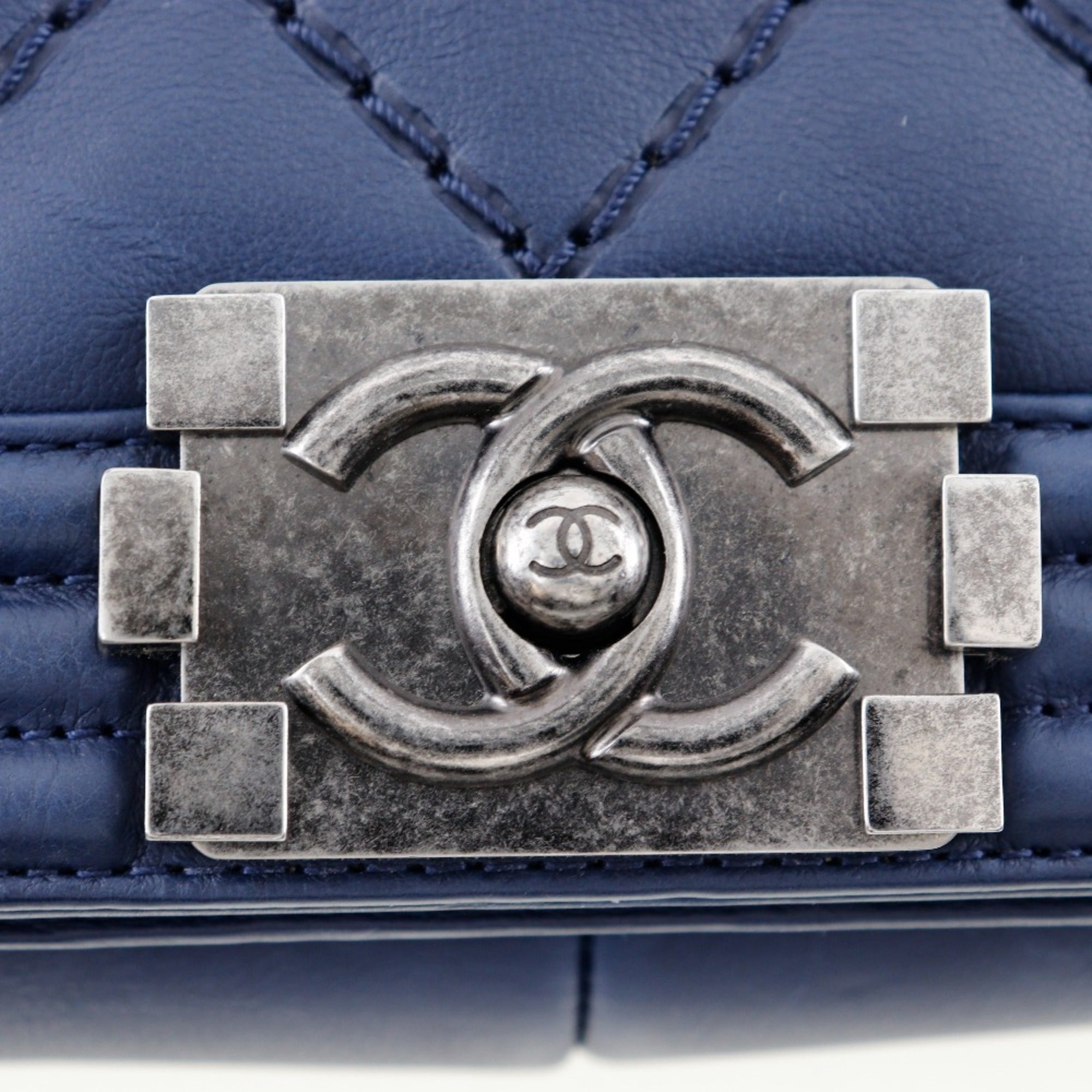 Chanel Navy Leather Shoulder Bag