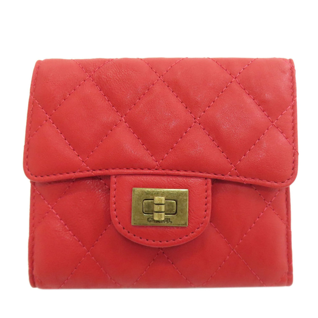 Chanel Red Color Leather Wallet (Bi-Fold)