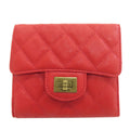 Chanel Red Color Leather Wallet (Bi-Fold)