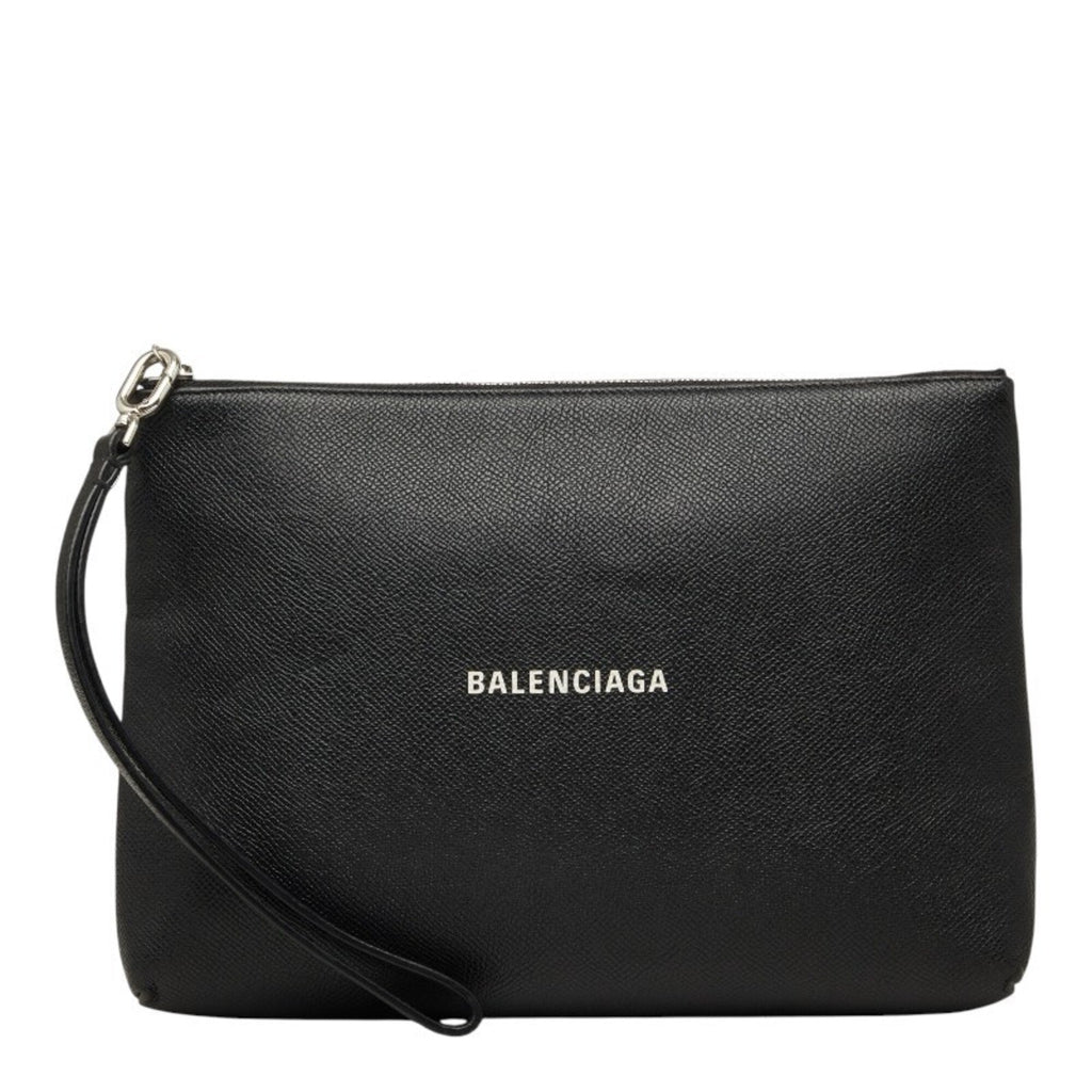 Balenciaga Black Leather Clutch
