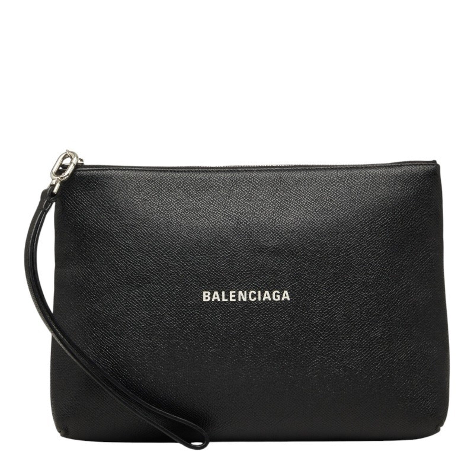 Balenciaga Black Leather Clutch