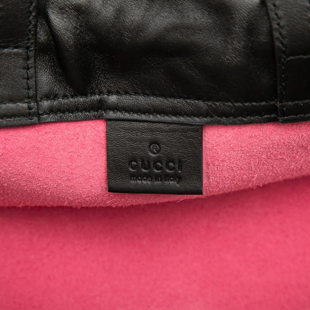 Gucci Black Pink Leather Backpack Beach Bag (Pre-Owned)