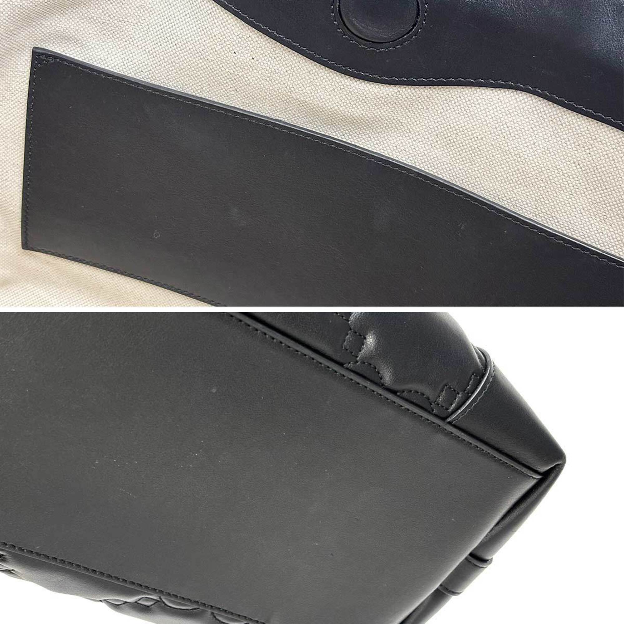 Gucci Black Leather Handbag Tote Bag (Pre-Owned)