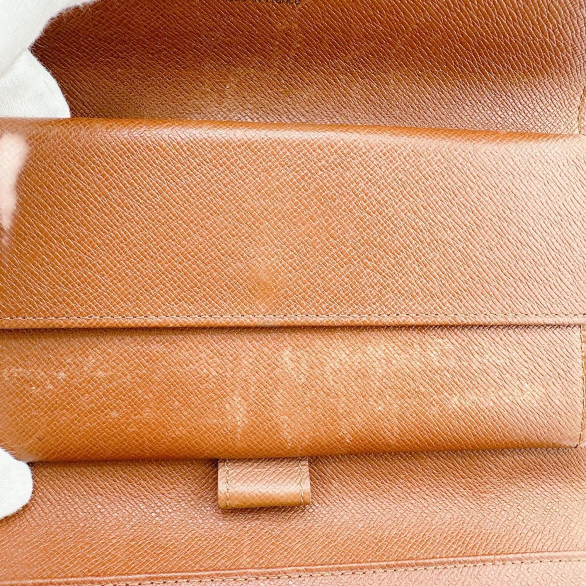 Louis Vuitton Brown Monogram Long Wallet (Tri-Fold)