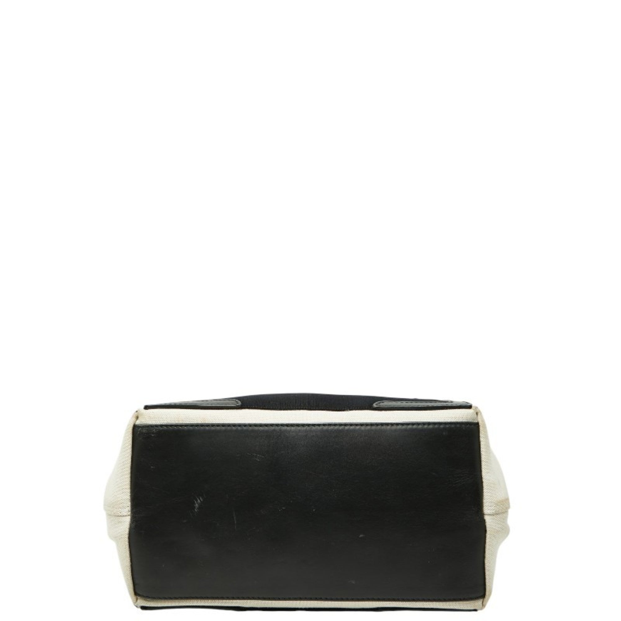 Balenciaga Black White Canvas Leather Handbag Pouch Tote