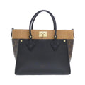 Louis Vuitton Black Leather Coated Canvas Handbag