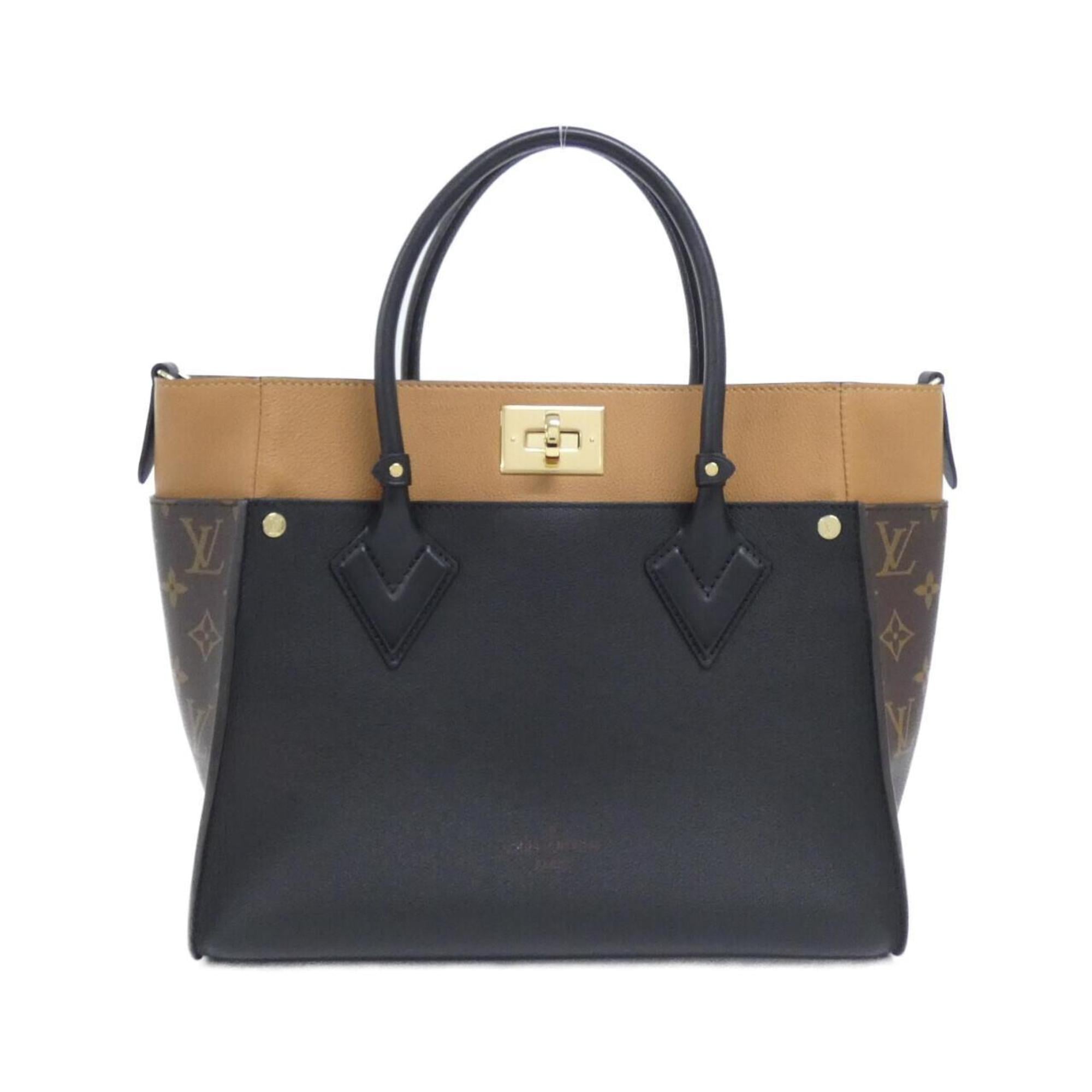 Louis Vuitton Black Leather Coated Canvas Handbag