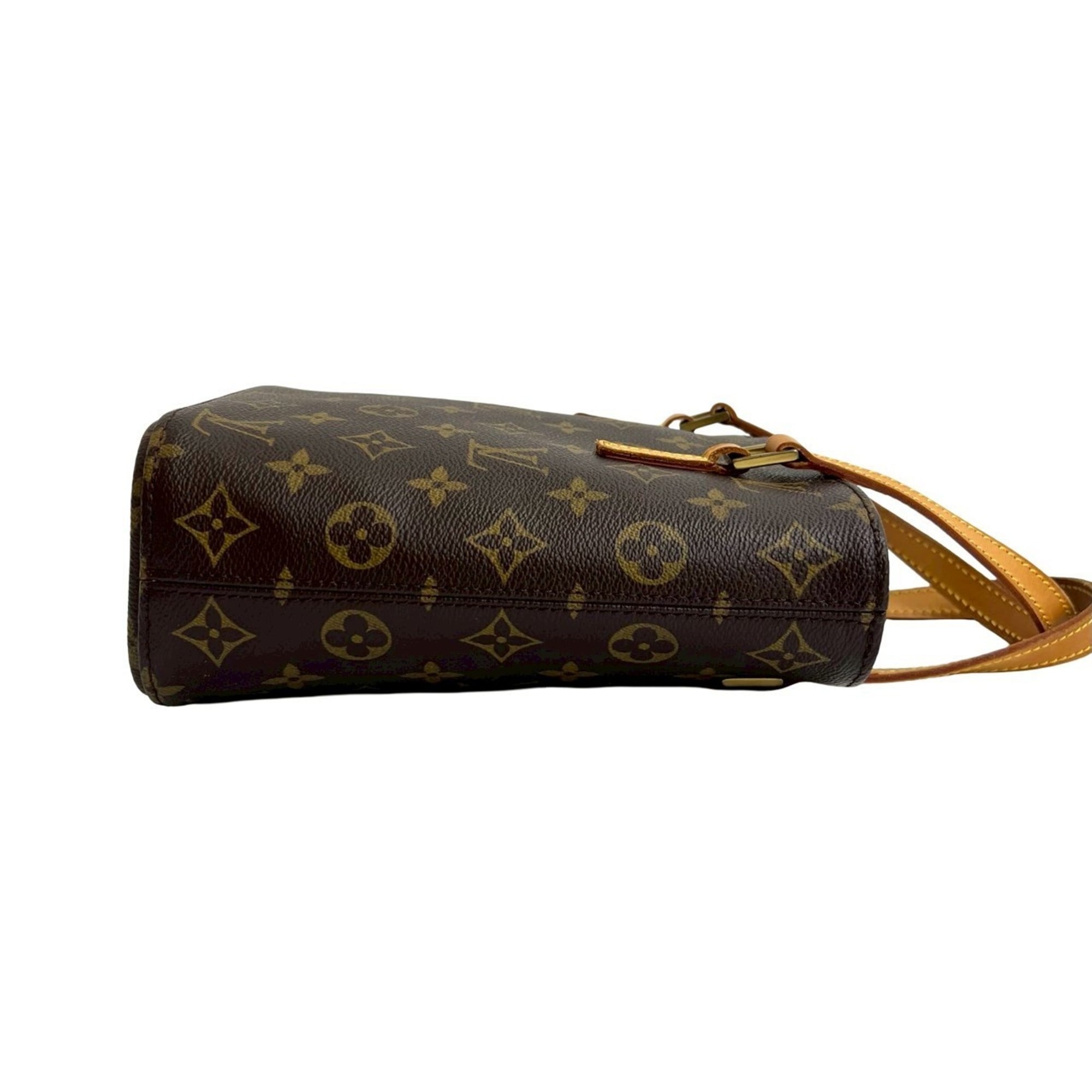 Louis Vuitton Brown Leather Pvc Handbag Tote Bag