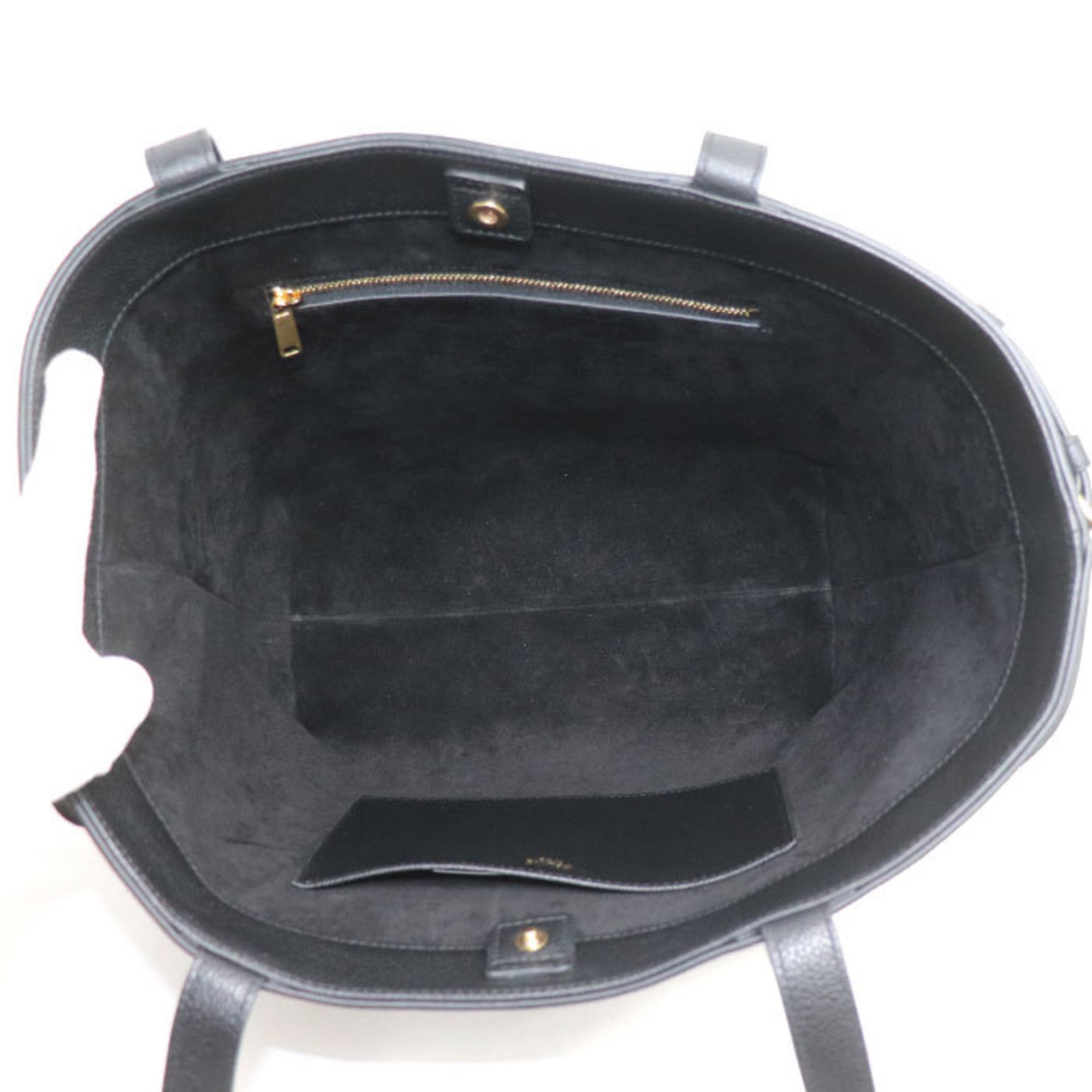 Celine Black Leather Tote Bag