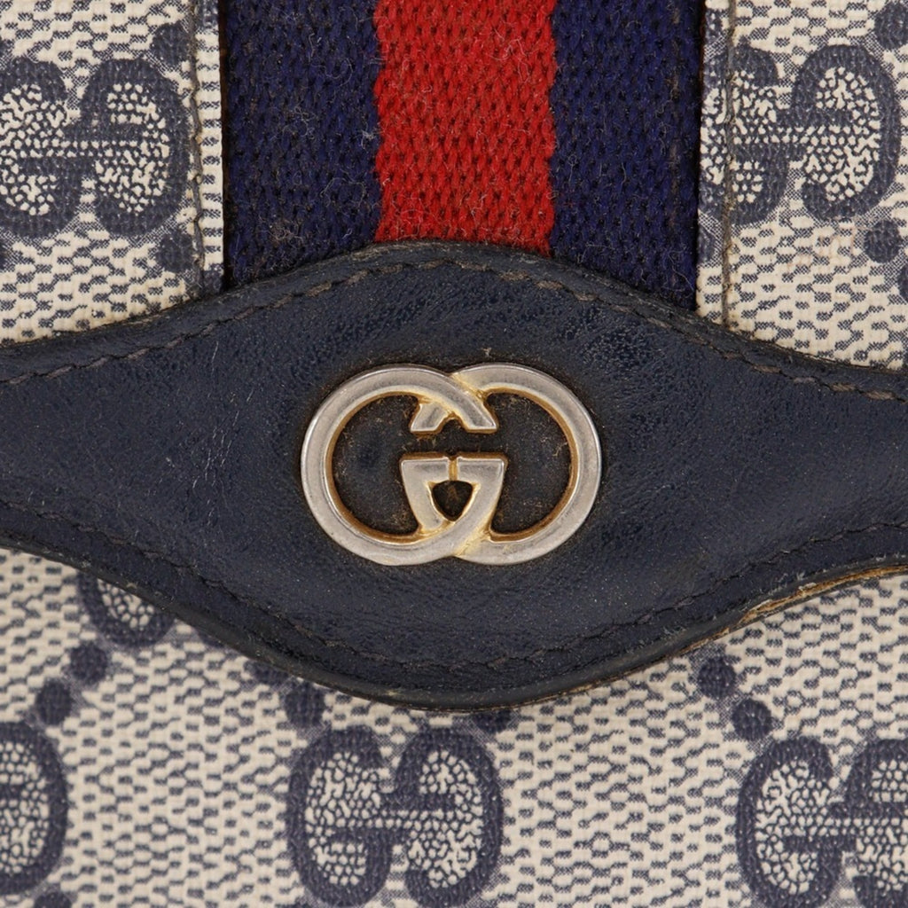 Gucci Navy Gg Supreme Pouch (Pre-Owned)