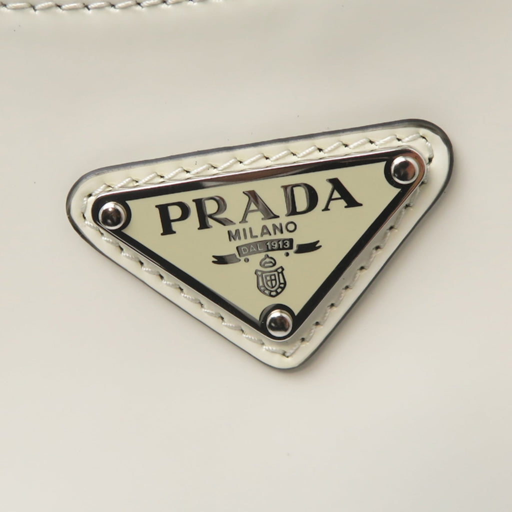 Prada White Leather Shoulder Bag