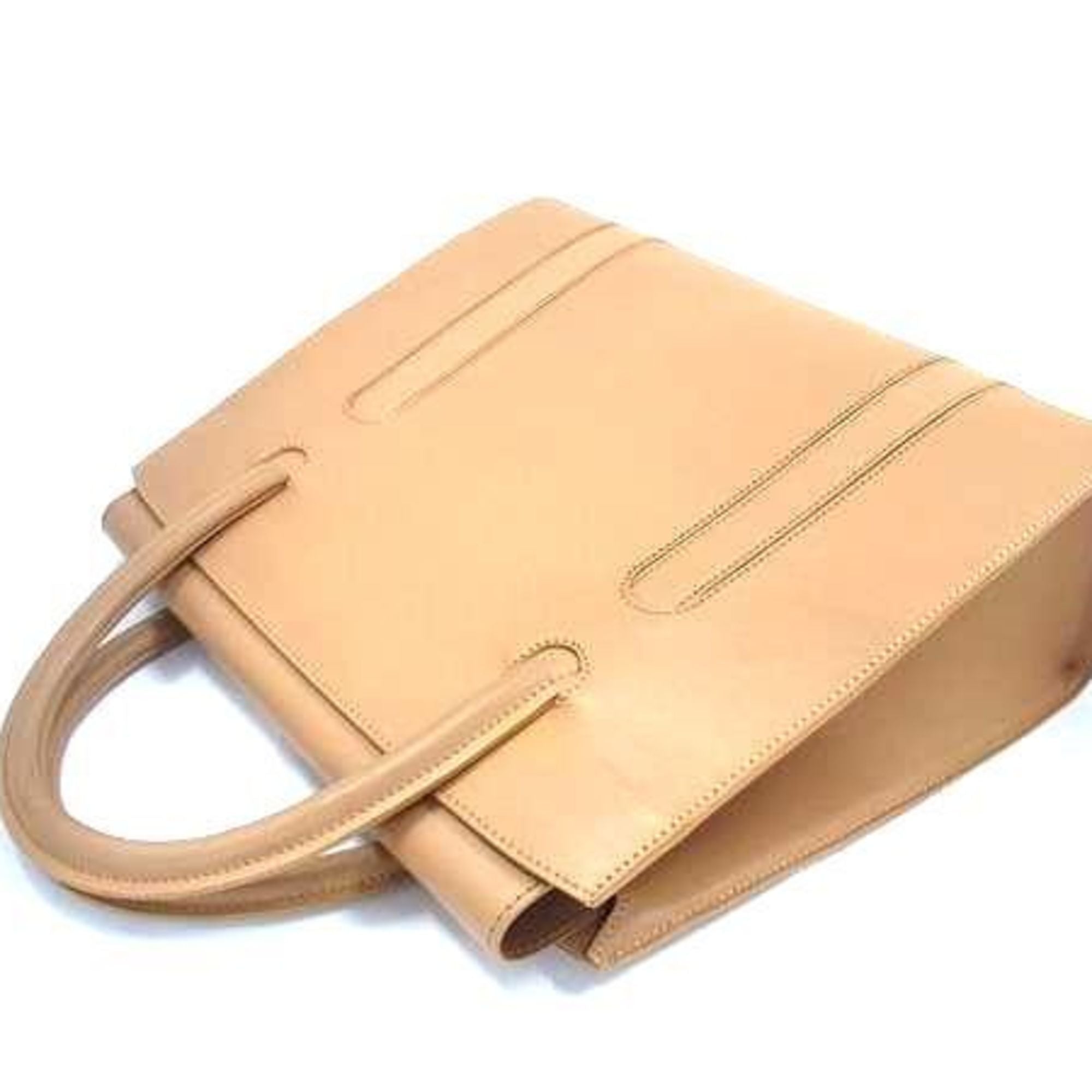 Christian Dior Brown Leather Handbag Shoulder Bag Tote Bag (Pre-Owned)