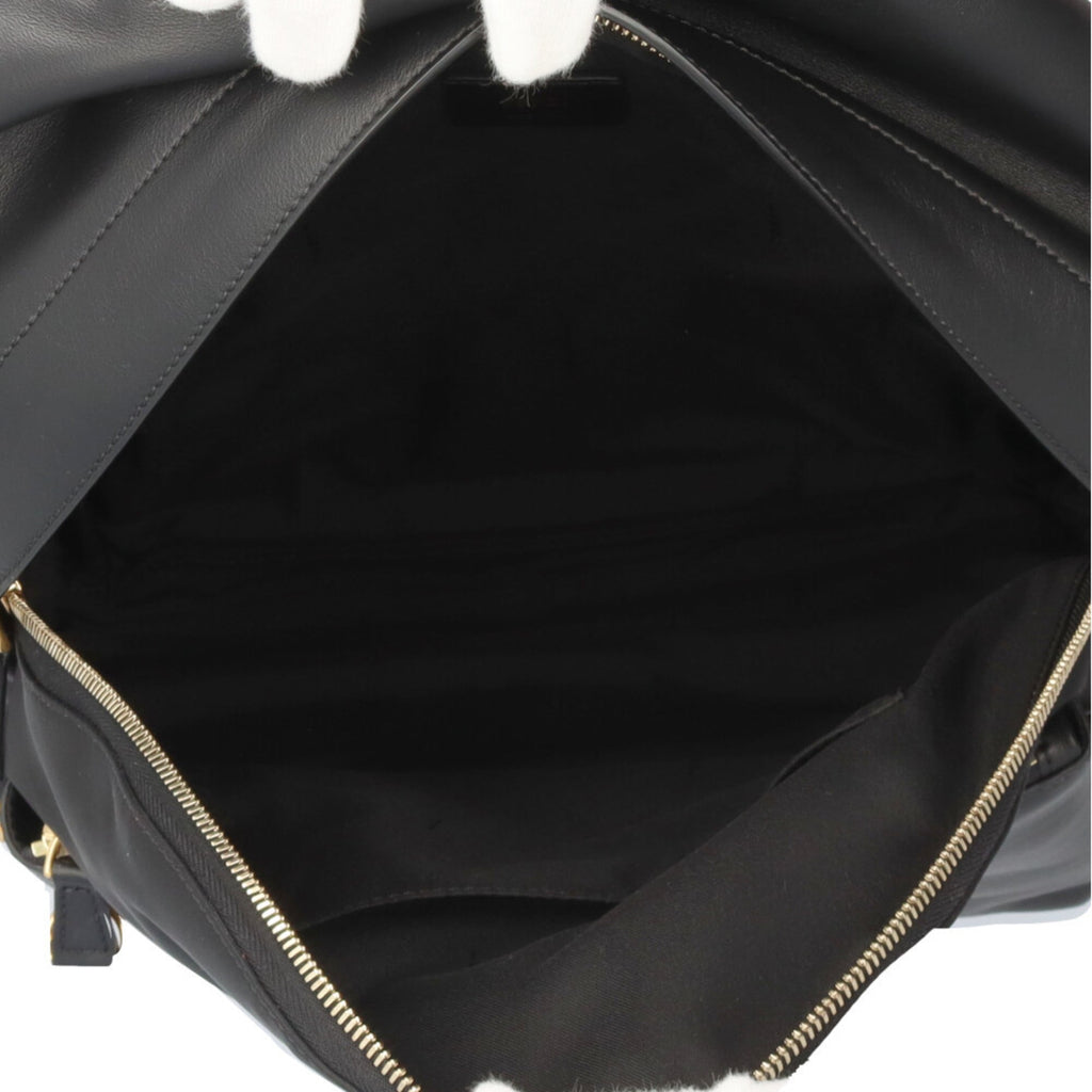 Fendi Black Nylon Leather Backpack
