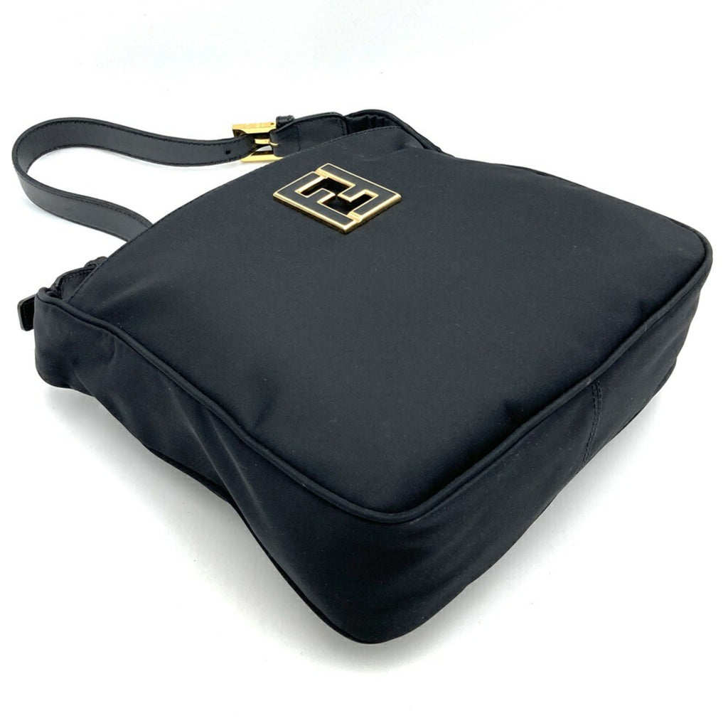 Fendi Black Nylon Leather Shoulder Bag