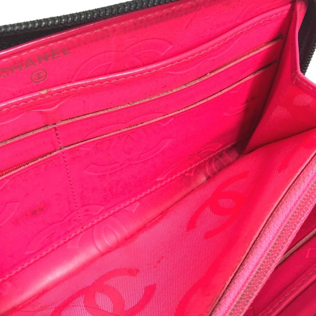 Chanel Cambon Black Leather Long Wallet (Bi-Fold)